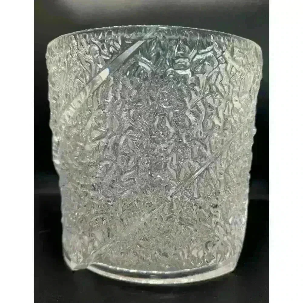 Vintage Mid-Century Modern Lucite Iceberg Textured Ice Bucket Stunning Clear